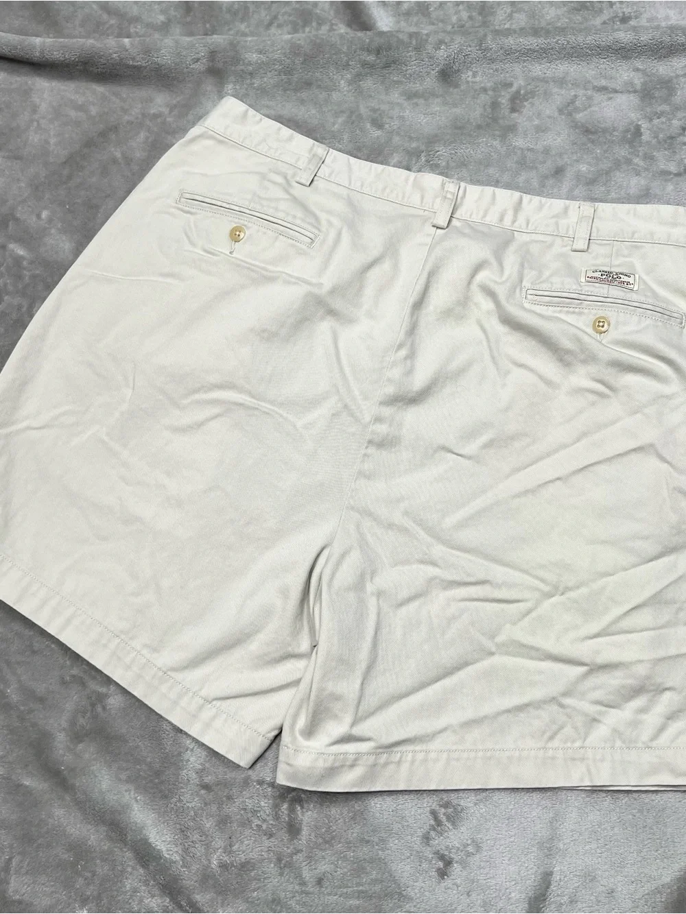 Vintage Polo Ralph Lauren Andrew Shorts Mens 35 Beige Pleated Preppy Baggy Y2K